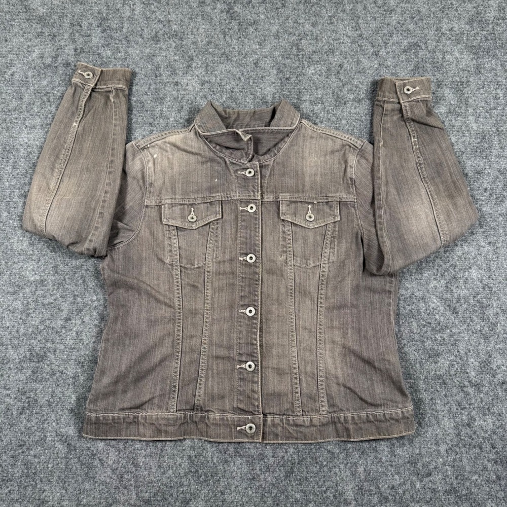 GAP Denim Jean Jacket XL Gray Washed Classic Trucker Style‎ Fall 07 Flaw Women's